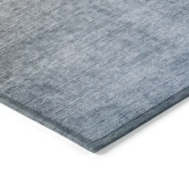 8' Blue And Green Ombre Washable Indoor Outdoor Runner Rug
