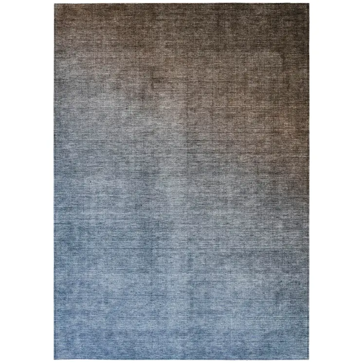 3' X 5' Blue and Green Ombre Washable Non Skid Indoor Outdoor Area Rug