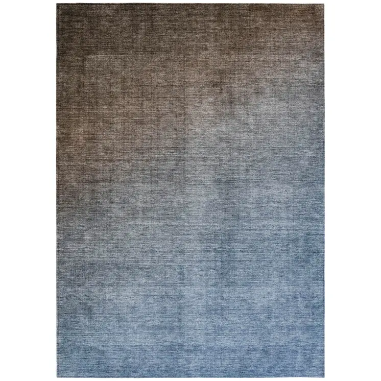 5' X 8' Blue and Green Ombre Washable Non Skid Indoor Outdoor Area Rug
