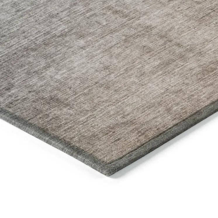 9' X 12' Taupe And Gray Ombre Washable Indoor Outdoor Area Rug