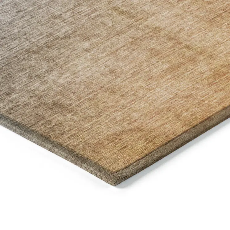 8' Gold Ombre Washable Indoor Outdoor Runner Rug