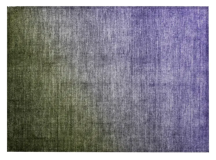 2' X 3' Olive Green and Purple Ombre Washable Non Skid Indoor Outdoor Area Rug