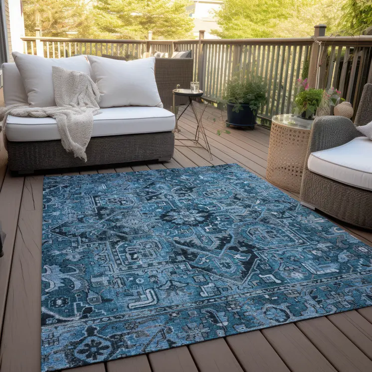 10' X 14' Gray Oriental Washable Indoor Outdoor Area Rug
