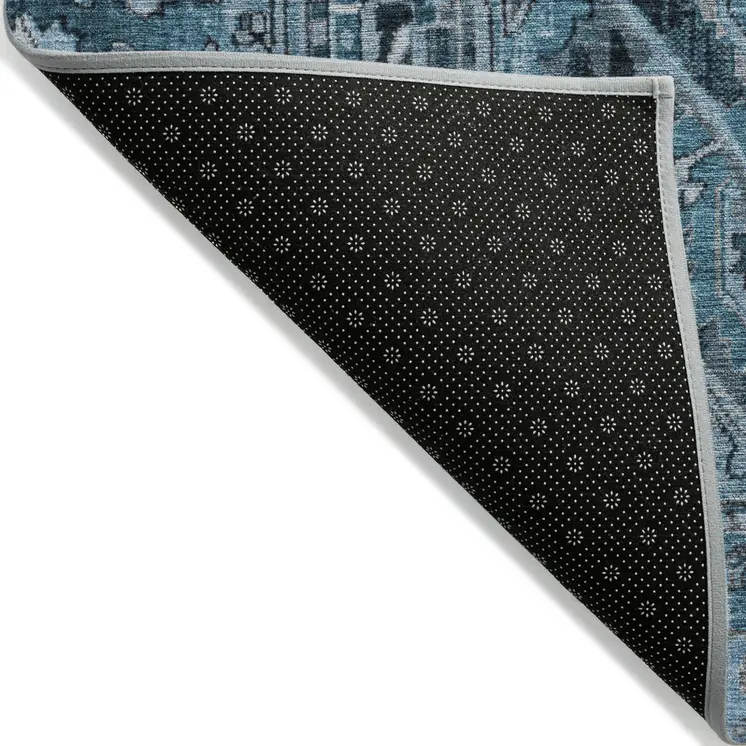 10' X 14' Gray Oriental Washable Indoor Outdoor Area Rug