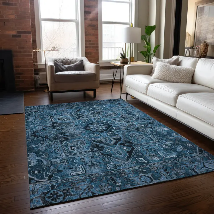 10' X 14' Gray Oriental Washable Indoor Outdoor Area Rug