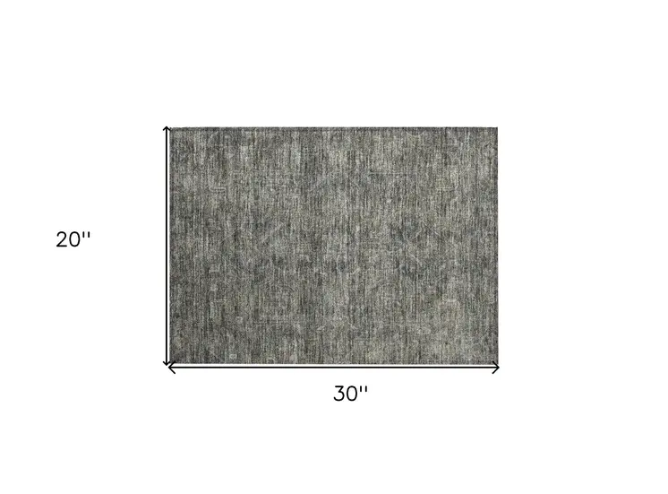 2' X 3' Brown and Black Oriental Washable Non Skid Indoor Outdoor Area Rug