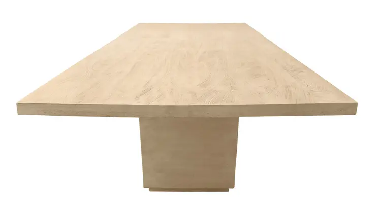 108" Natural Solid Wood Pedestal Base Dining Table