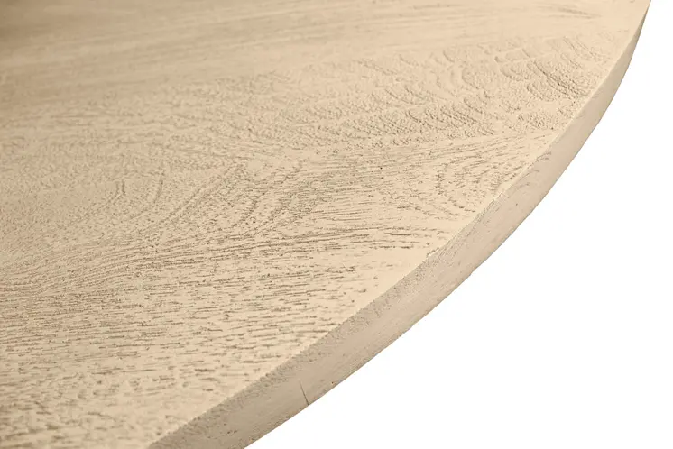 60" Natural and Brown Rounded Solid Wood Pedestal Base Dining Table