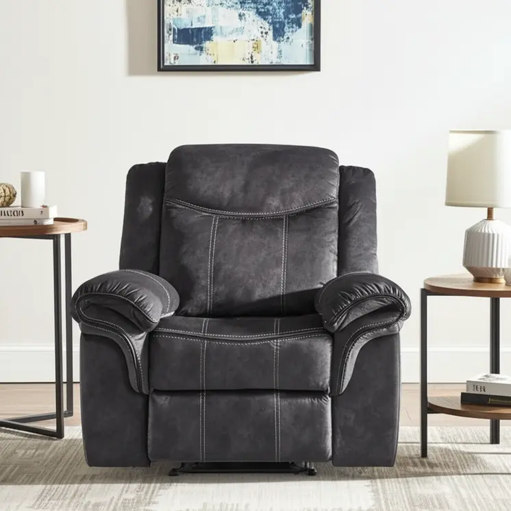 41" Granite Gray Fabric Power Recliner