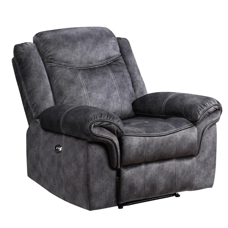 41" Granite Gray Fabric Power Recliner
