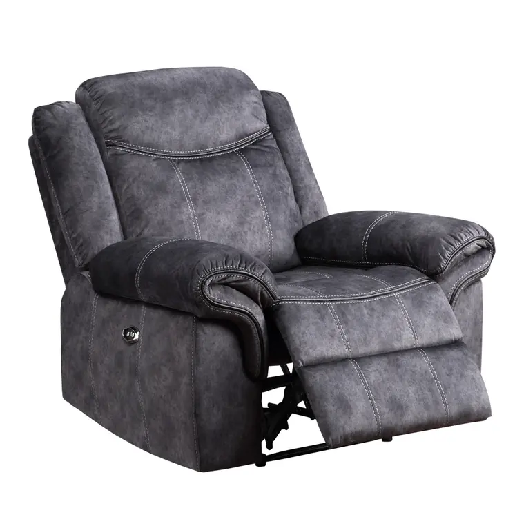 41" Granite Gray Fabric Power Recliner