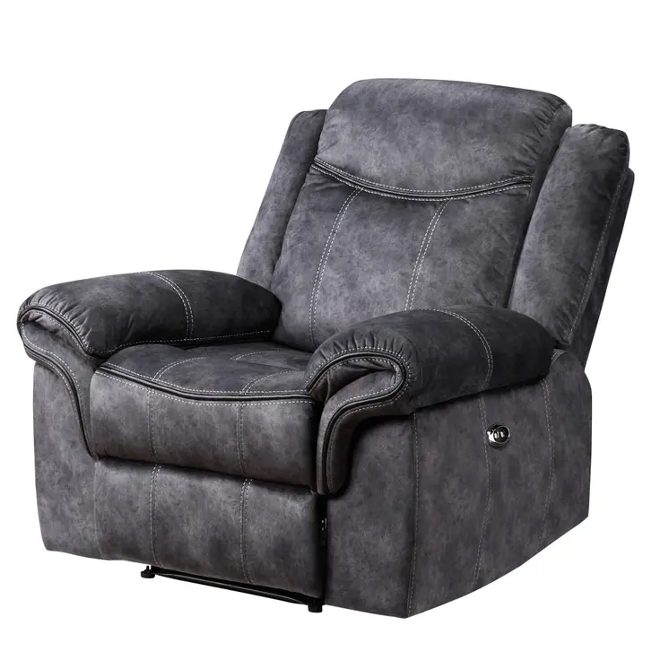 41" Granite Gray Fabric Power Recliner