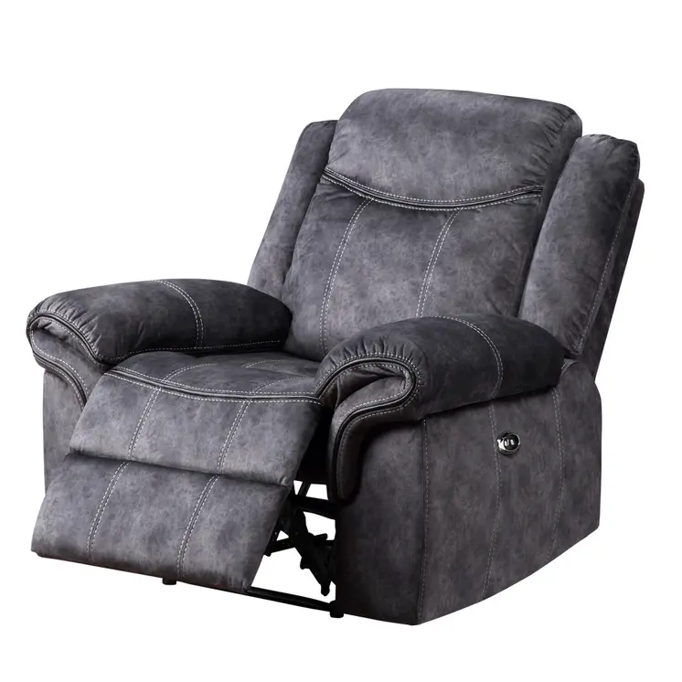 41" Granite Gray Fabric Power Recliner