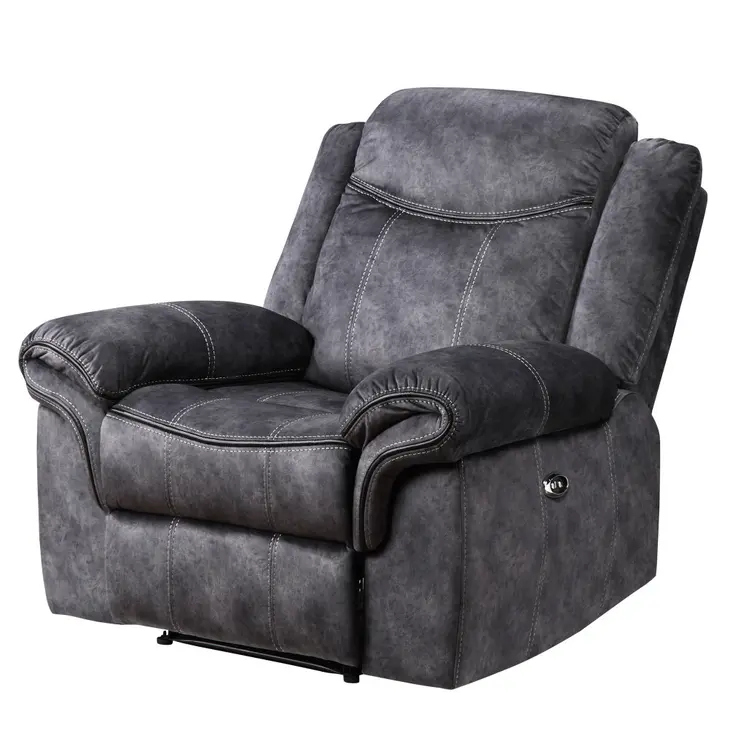 41" Granite Gray Fabric Power Recliner