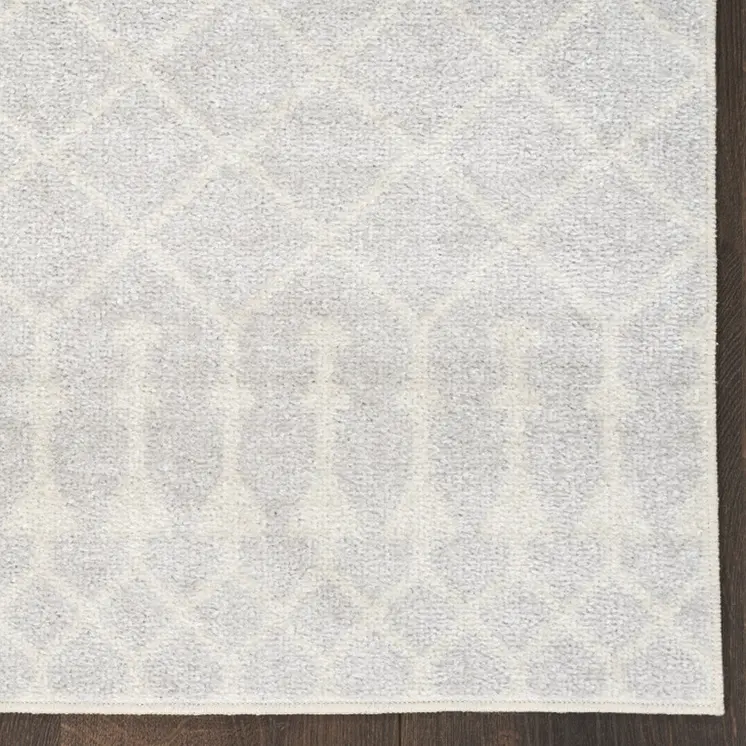 6' Gray Geometric Runner Rug