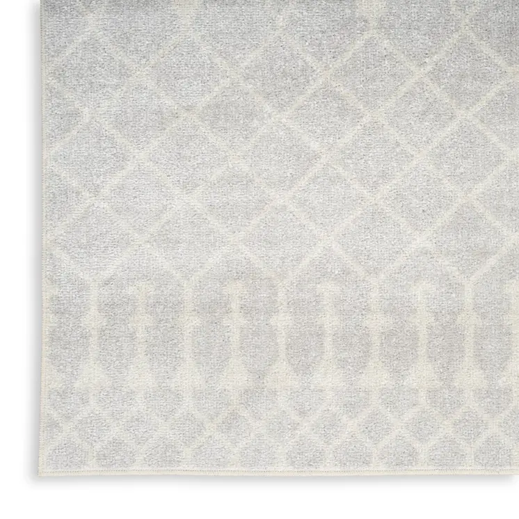 6' Gray Geometric Runner Rug