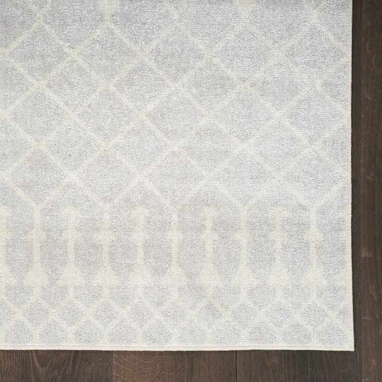 6' Gray Geometric Runner Rug