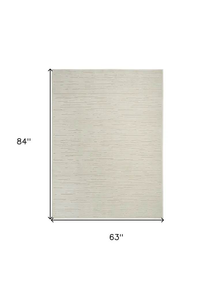 5' X 7' Beige Geometric Area Rug