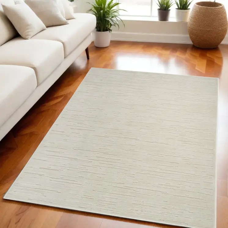 5' X 7' Beige Geometric Area Rug