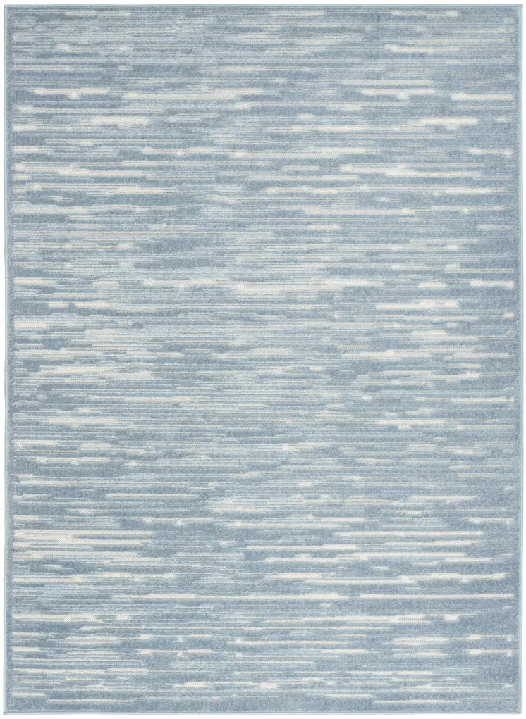 5' X 7' Blue Geometric Area Rug