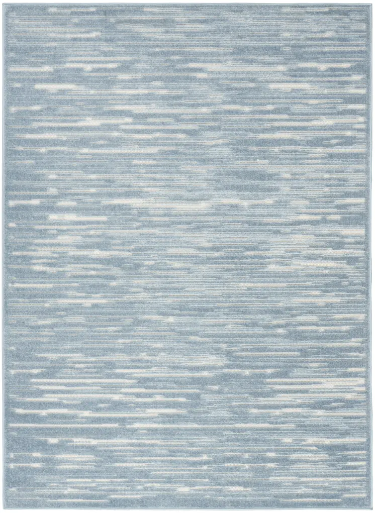 5' X 7' Blue Geometric Area Rug