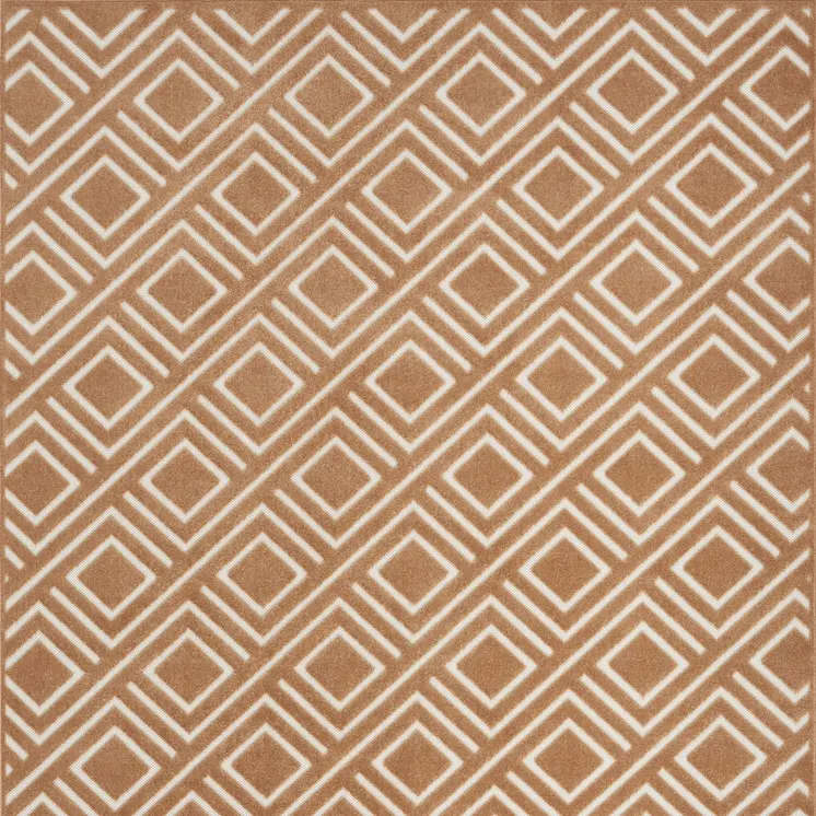 5' X 7' Brown Geometric Area Rug