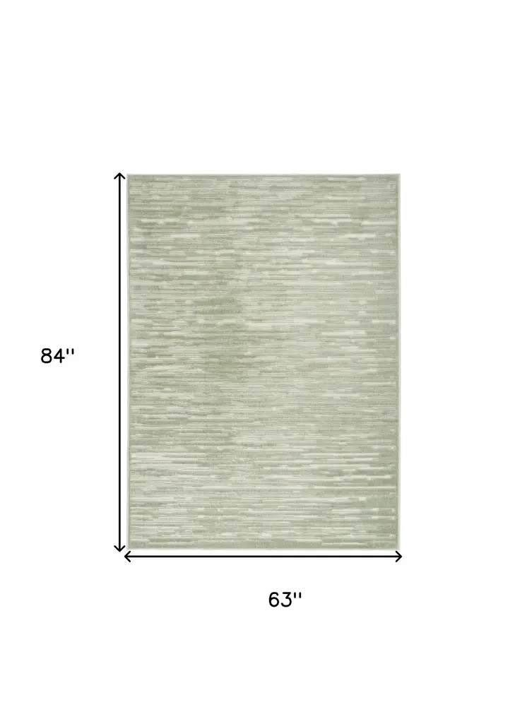 5' X 7' Green Geometric Area Rug