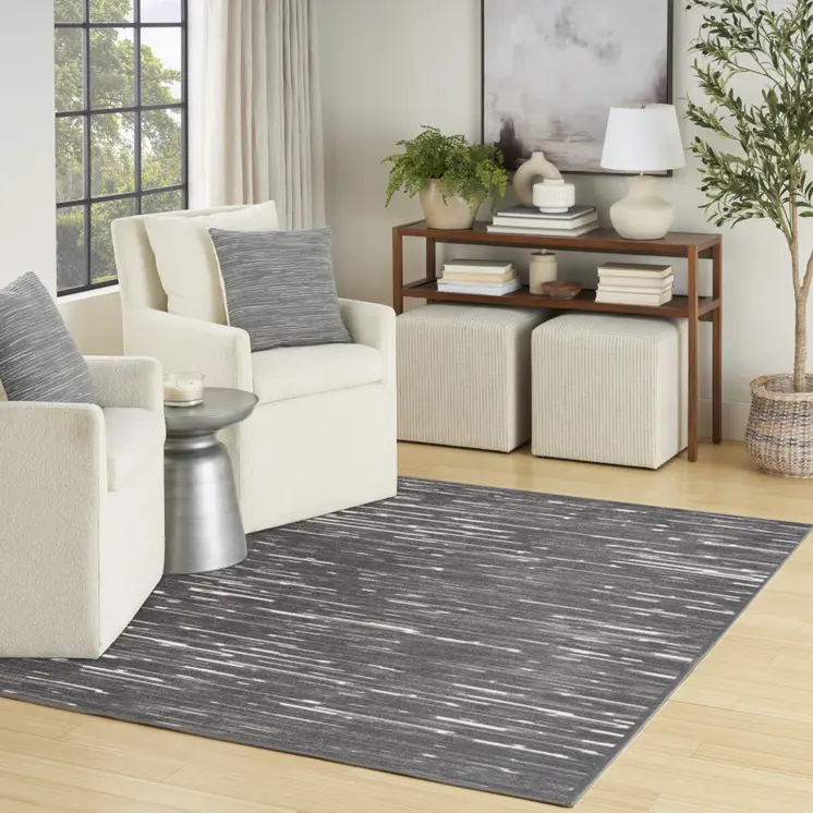 5' X 7' Gray Geometric Area Rug