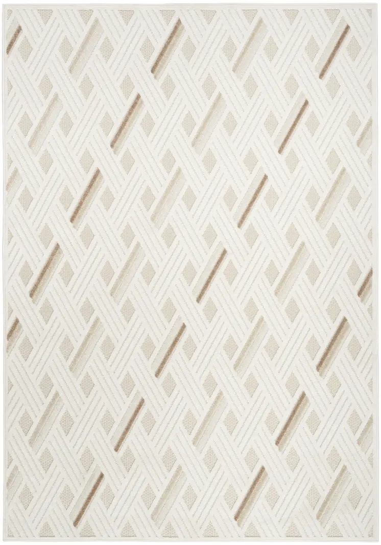 5' X 7' Cream Geometric Area Rug