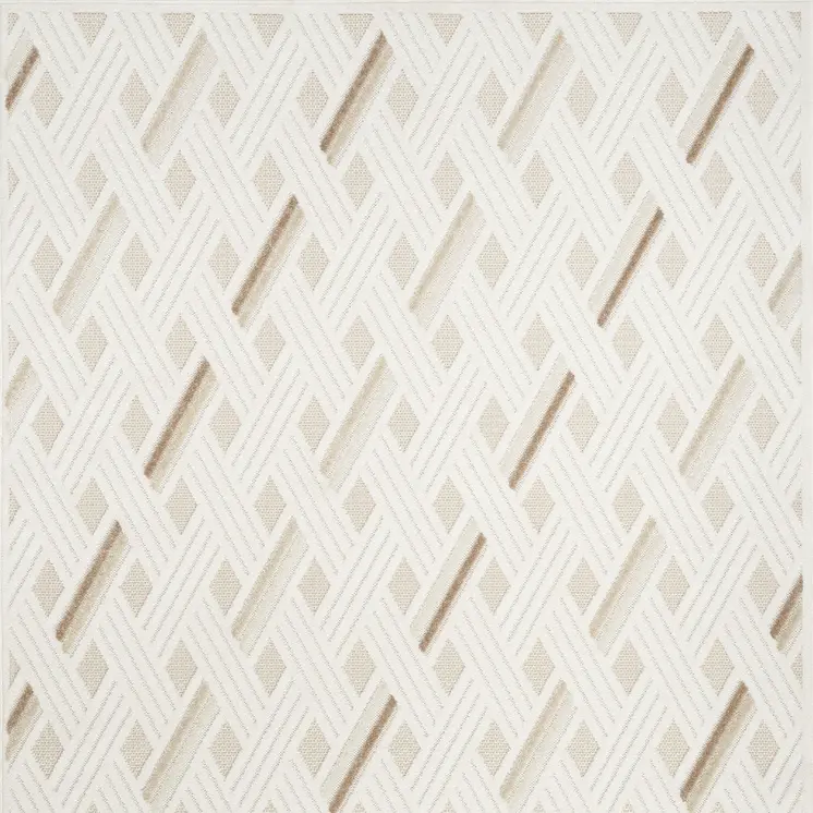 5' X 7' Cream Geometric Area Rug