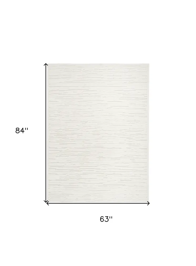5' X 7' Cream Geometric Area Rug