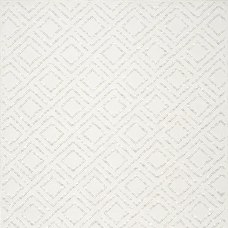 5' X 7' Cream Geometric Area Rug