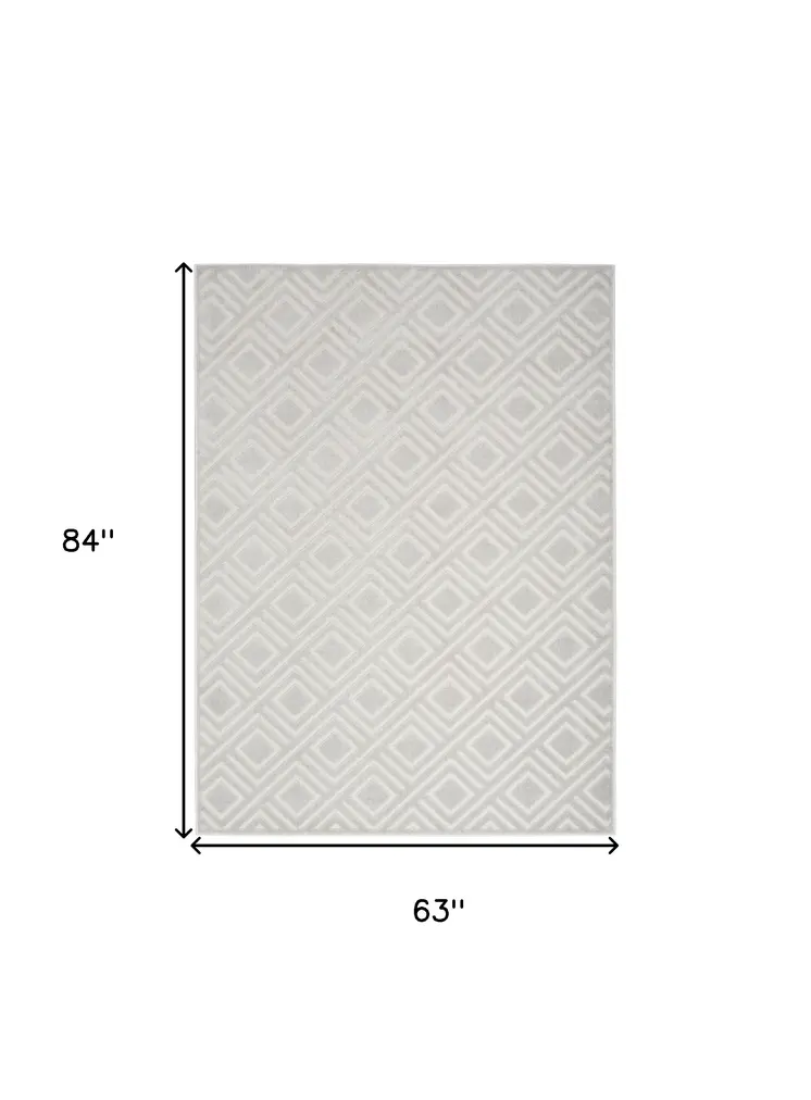5' X 7' Gray Geometric Area Rug