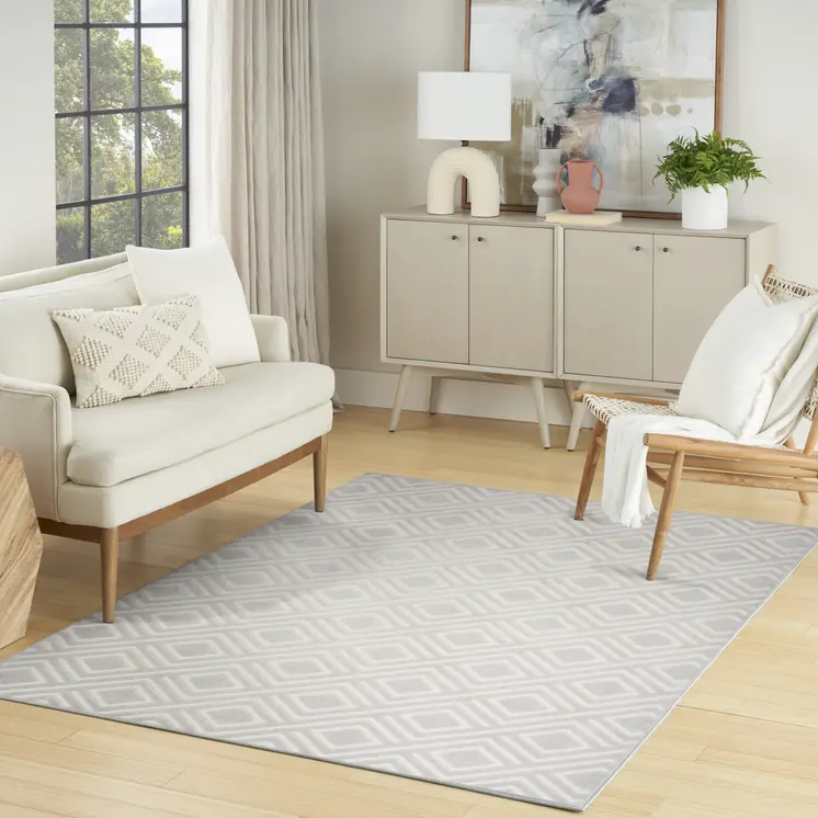 5' X 7' Gray Geometric Area Rug