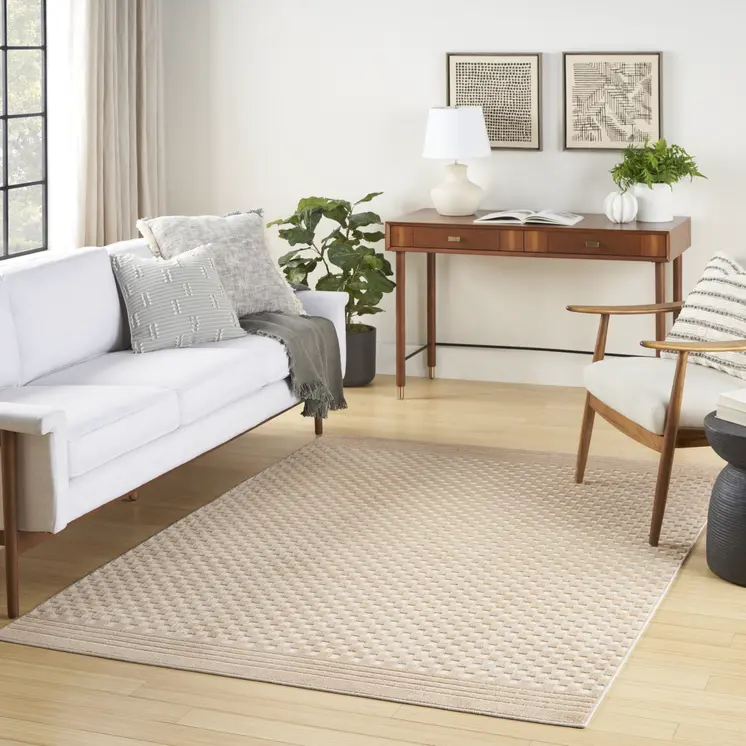 5' X 7' Tan Geometric Area Rug