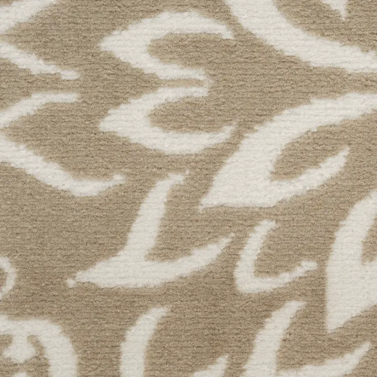 7' X 10' Taupe and Ivory Floral Non Skid Area Rug