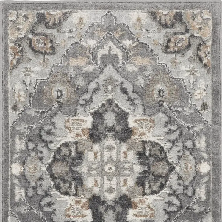 8' Blue Floral Runner Rug