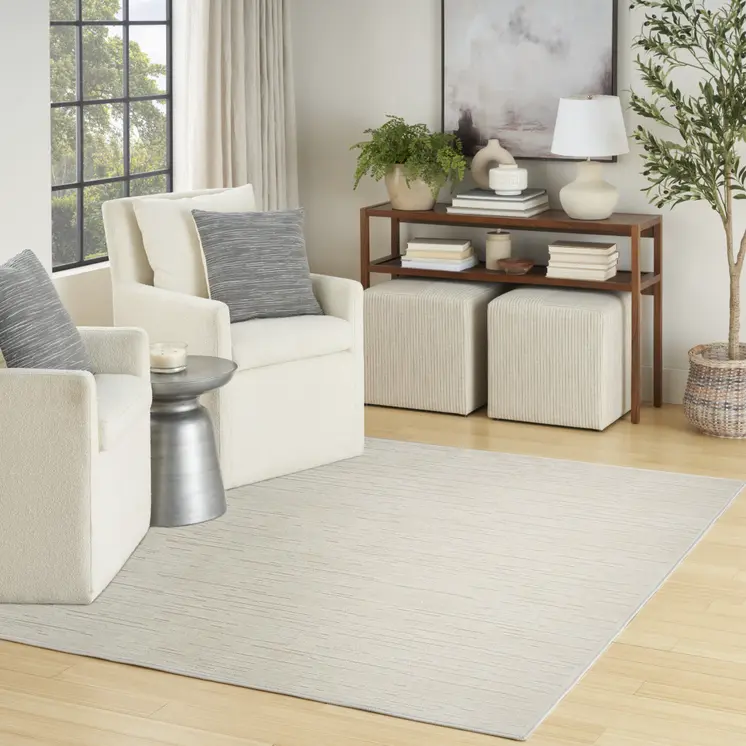 7' X 9' Beige Geometric Area Rug