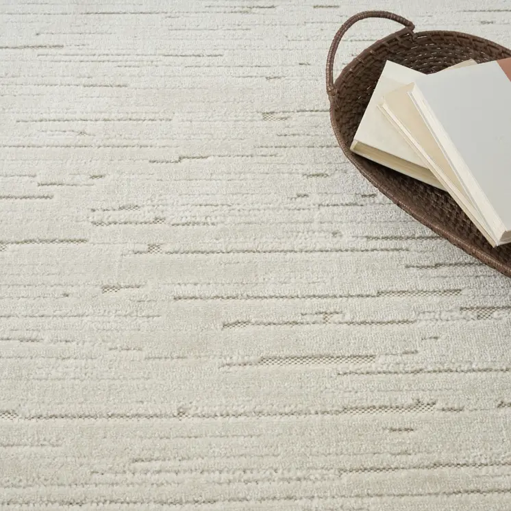 7' X 9' Beige Geometric Area Rug