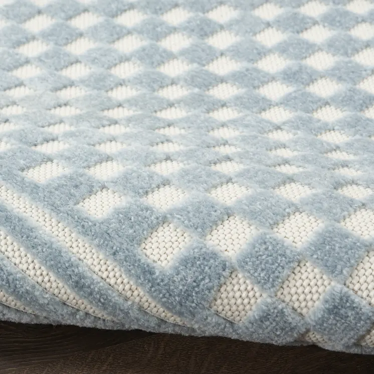 7' X 9' Blue Geometric Area Rug