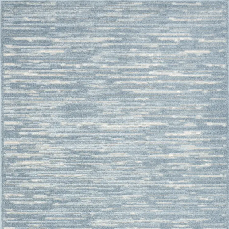 7' X 9' Blue Geometric Area Rug