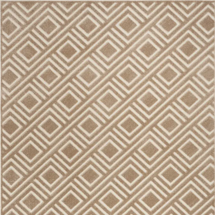 7' X 9' Brown Geometric Area Rug