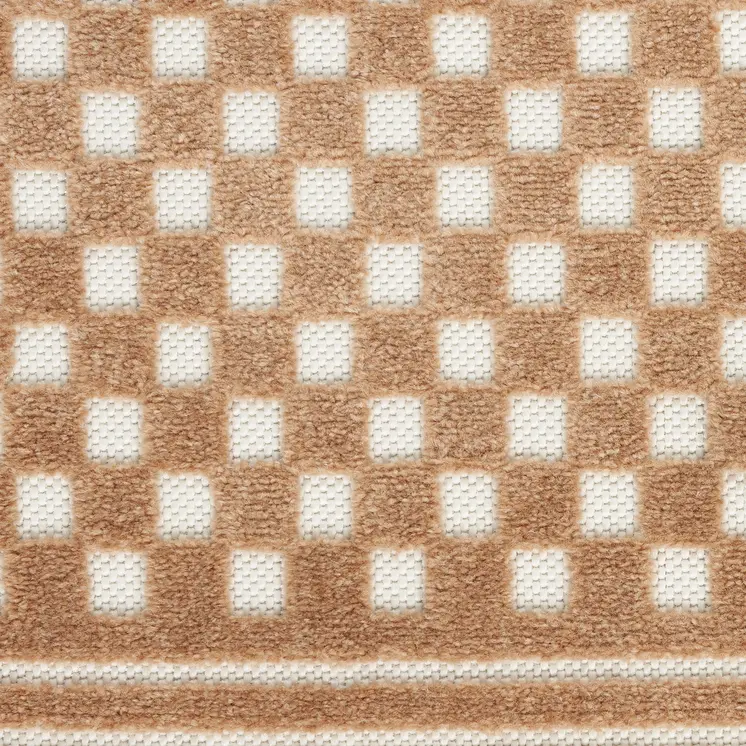7' X 9' Brown Geometric Area Rug