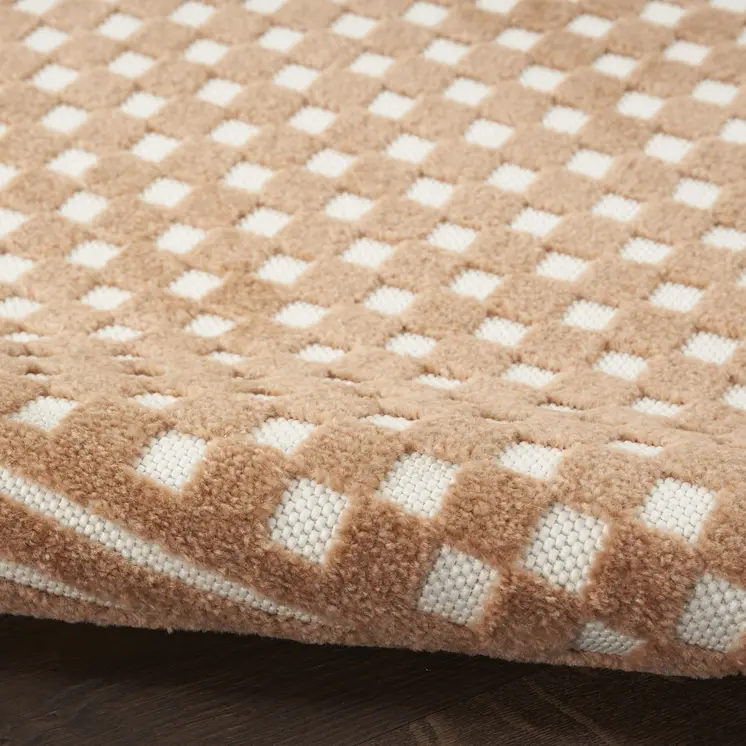 7' X 9' Brown Geometric Area Rug
