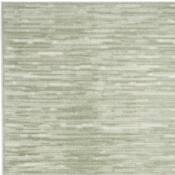 7' X 9' Green Geometric Area Rug