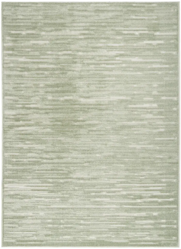 7' X 9' Green Geometric Area Rug