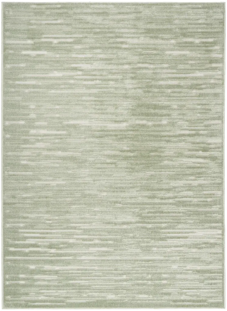 7' X 9' Green Geometric Area Rug