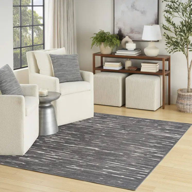 7' X 9' Gray Geometric Area Rug