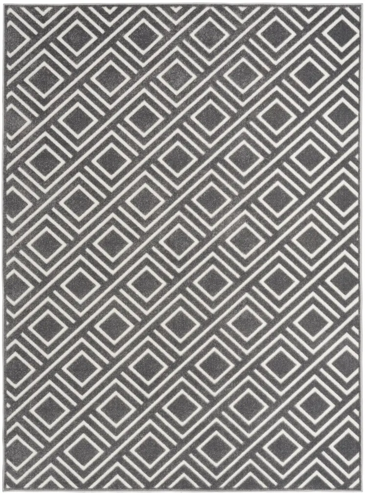7' X 9' Gray Geometric Area Rug