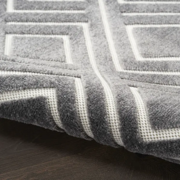 7' X 9' Gray Geometric Area Rug